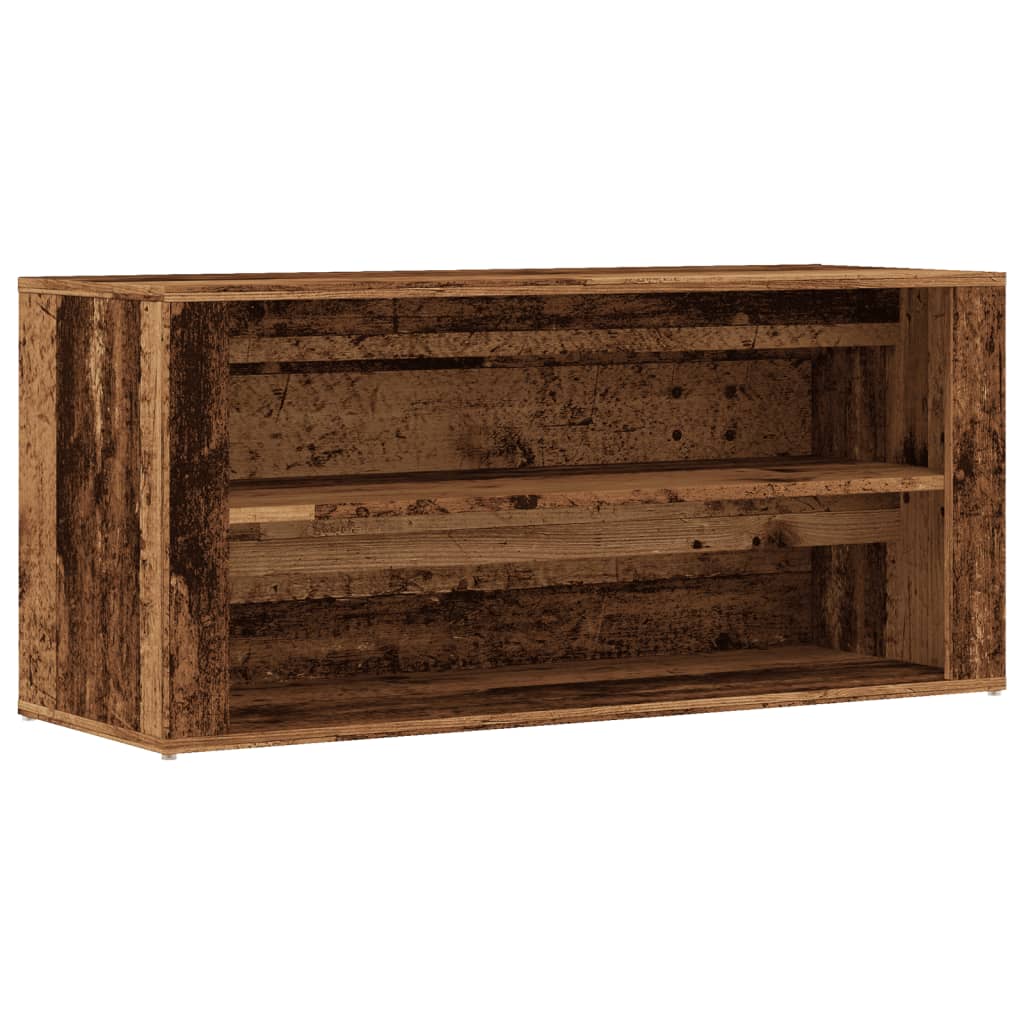 Scarpiera Legno Vecchio 100x35x45 cm in Truciolato - homemem39