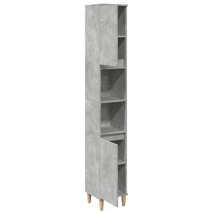 Armadietto Bagno Grigio Cemento 30x30x190 cm Legno Multistrato | homemem39