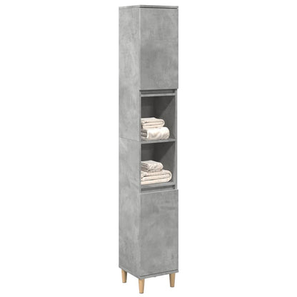 Armadietto Bagno Grigio Cemento 30x30x190 cm Legno Multistrato | homemem39