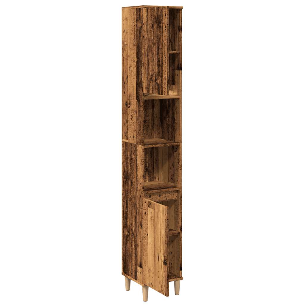 Armadietto Bagno Legno Antico 30x30x190 cm in Legno Multistrato | homemem39