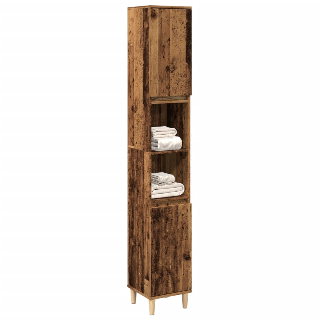 Armadietto Bagno Legno Antico 30x30x190 cm in Legno Multistrato | homemem39
