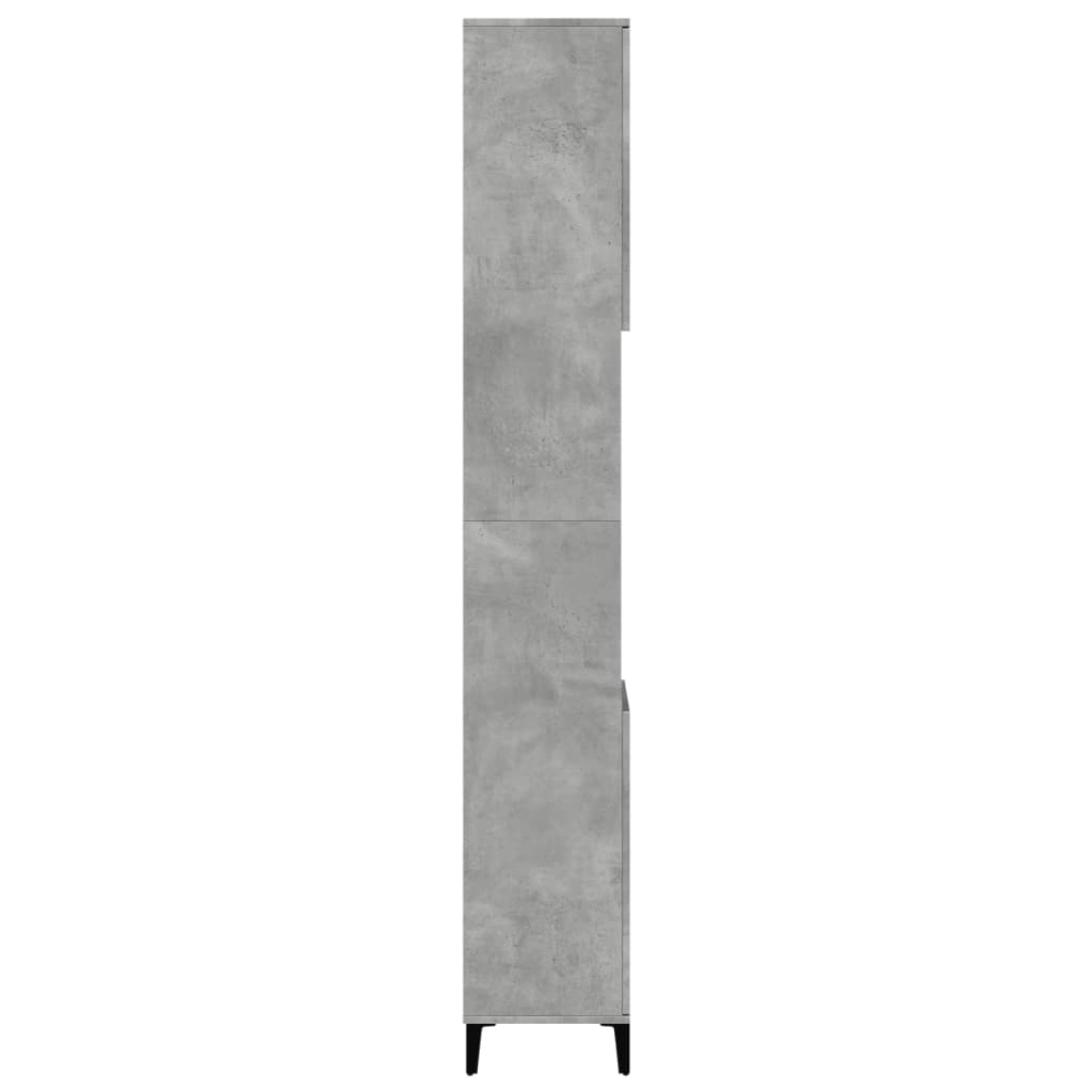 Armadietto Bagno Grigio Cemento 30x30x190 cm Legno Multistrato | homemem39