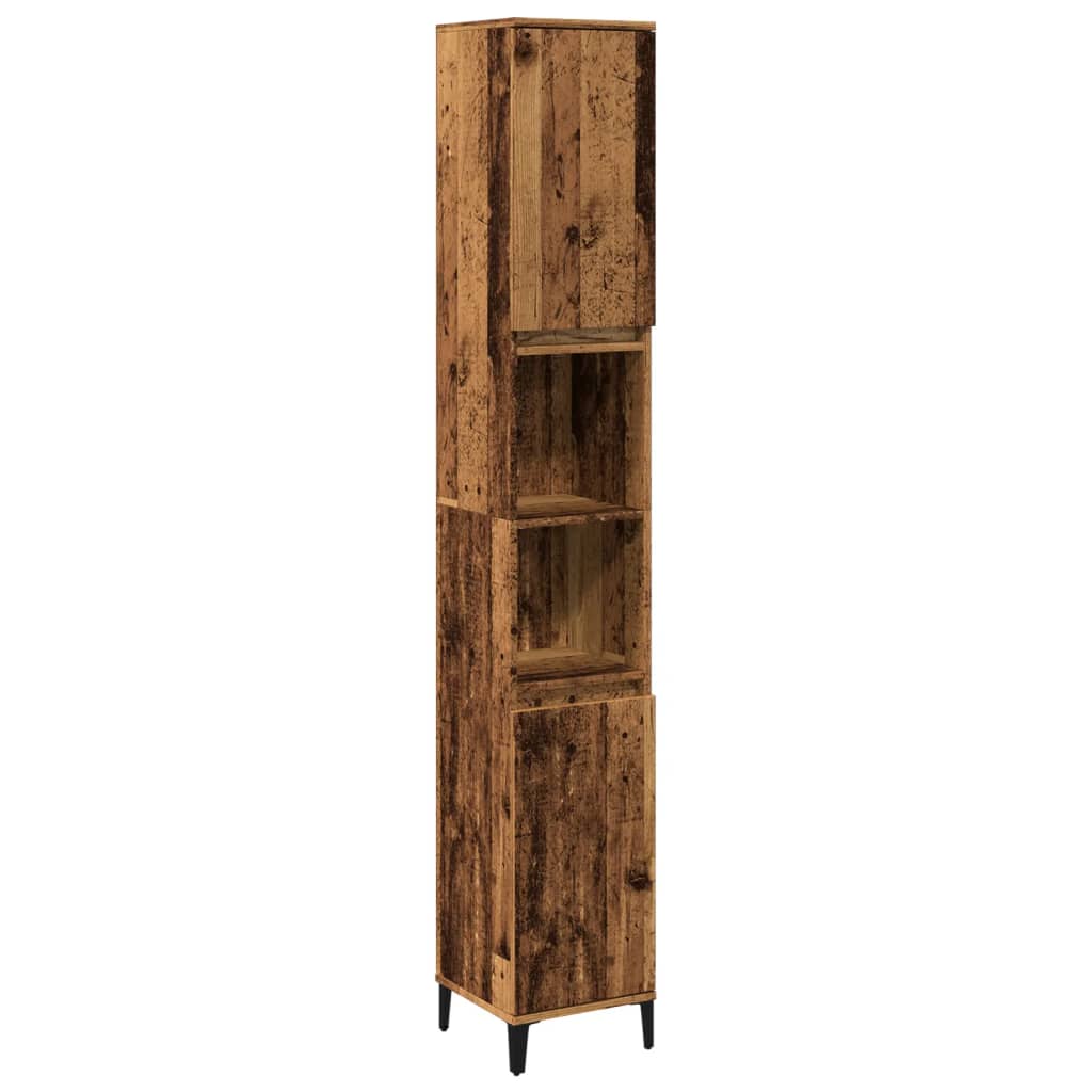 Armadietto Bagno Legno Antico 30x30x190 cm in Legno Multistrato | homemem39