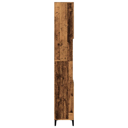 Armadietto Bagno Legno Antico 30x30x190 cm in Legno Multistrato