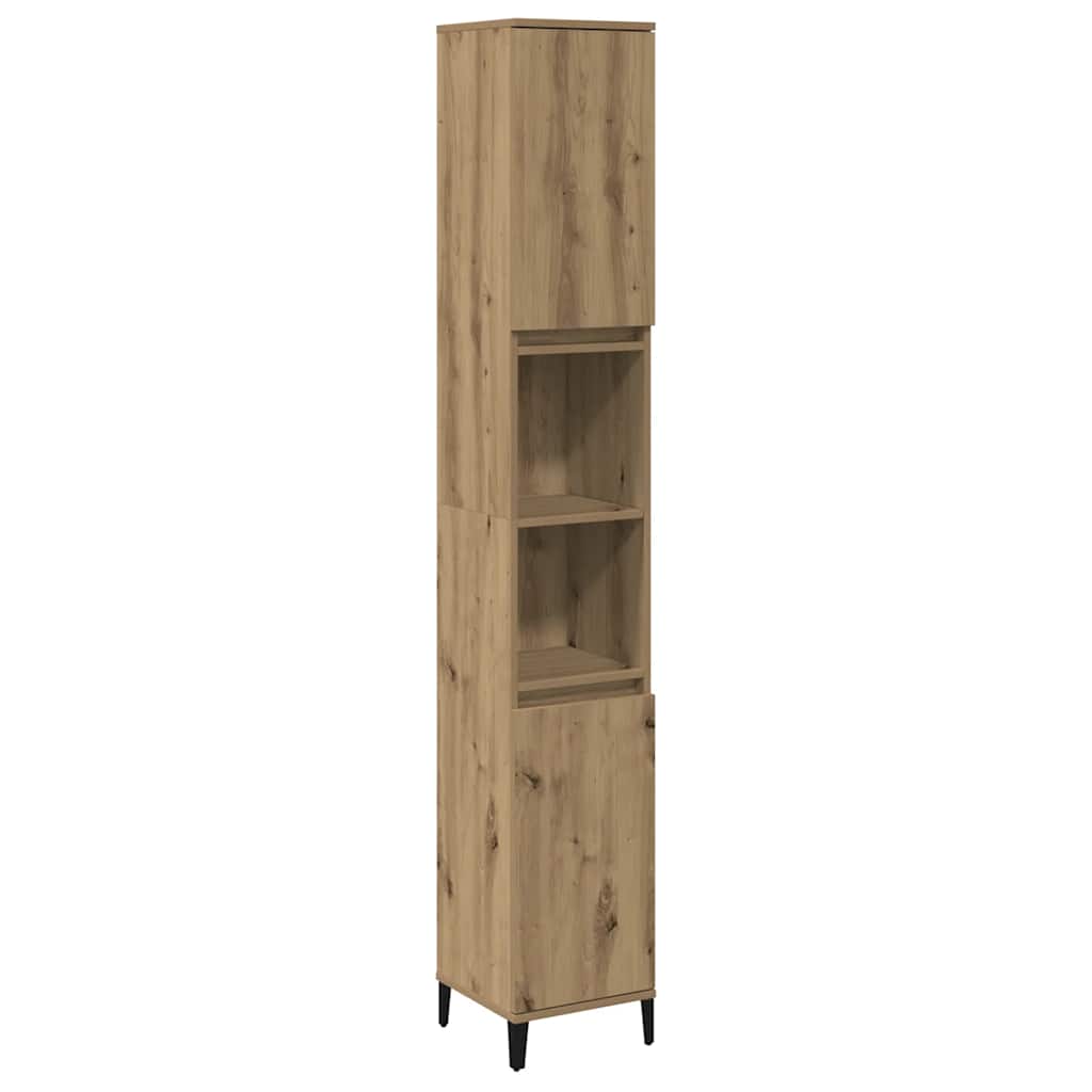 Armadietto Bagno Rovere 30x30x190 cm Legno Multistrato