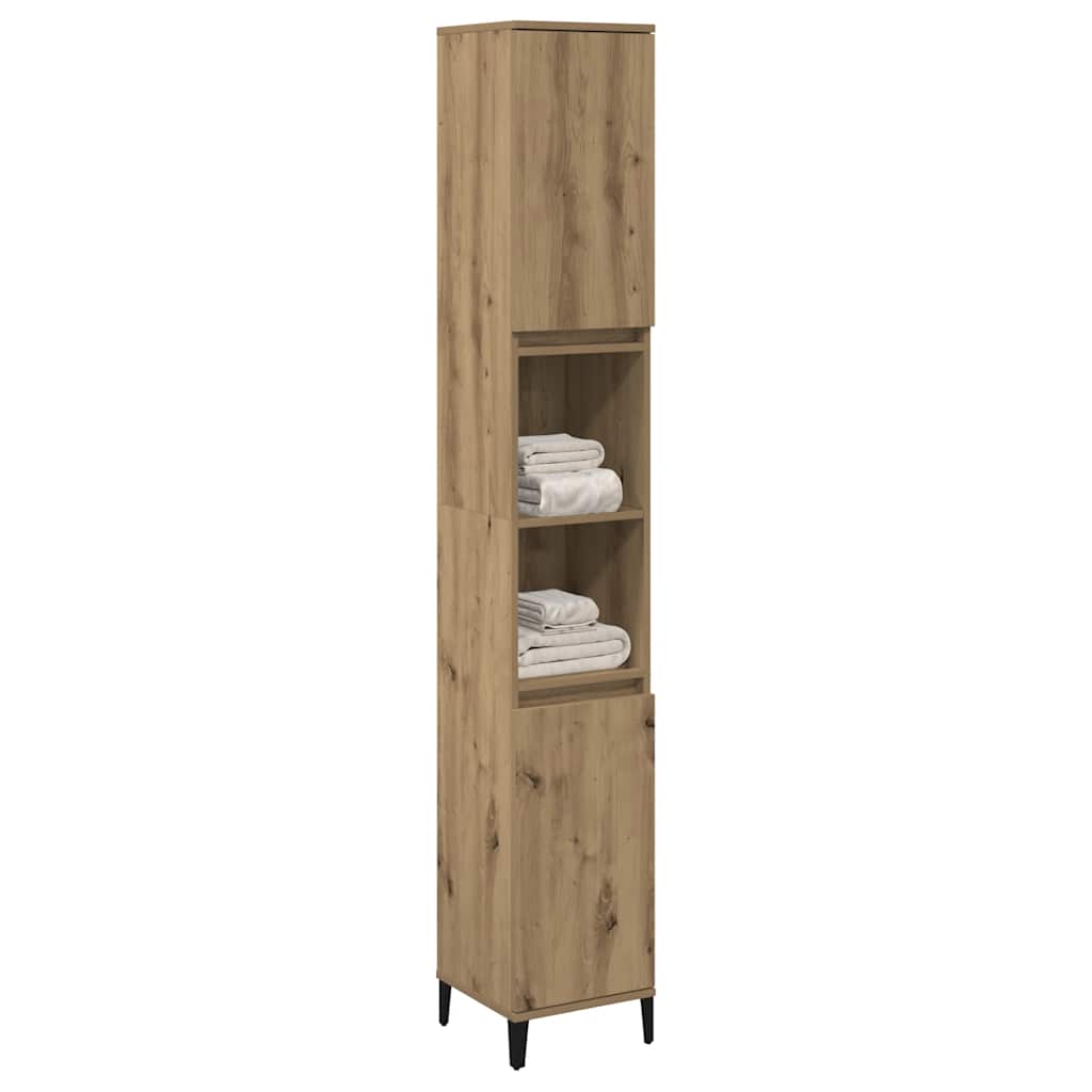 Armadietto Bagno Rovere 30x30x190 cm Legno Multistrato | homemem39