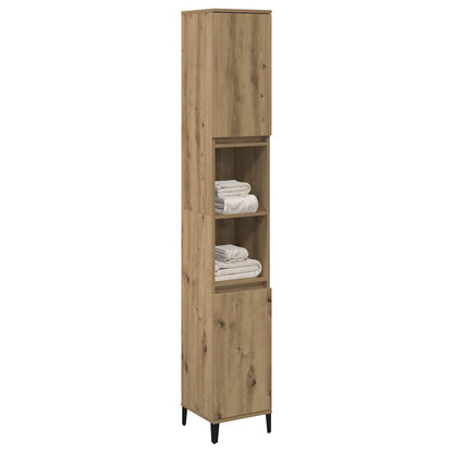 Armadietto Bagno Rovere 30x30x190 cm Legno Multistrato