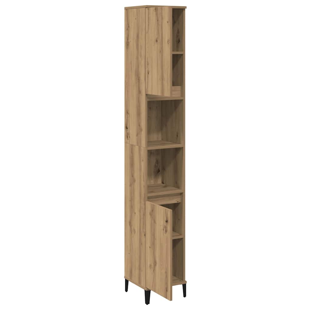 Armadietto Bagno Rovere 30x30x190 cm Legno Multistrato