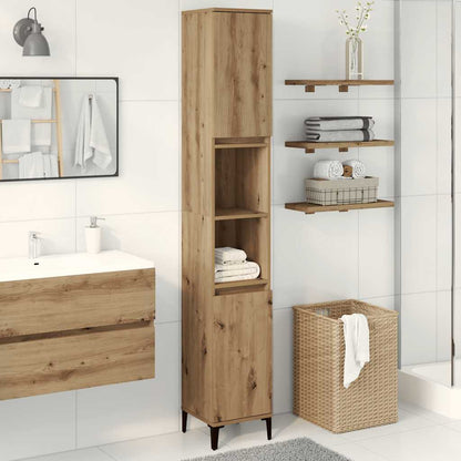 Armadietto Bagno Rovere 30x30x190 cm Legno Multistrato | homemem39