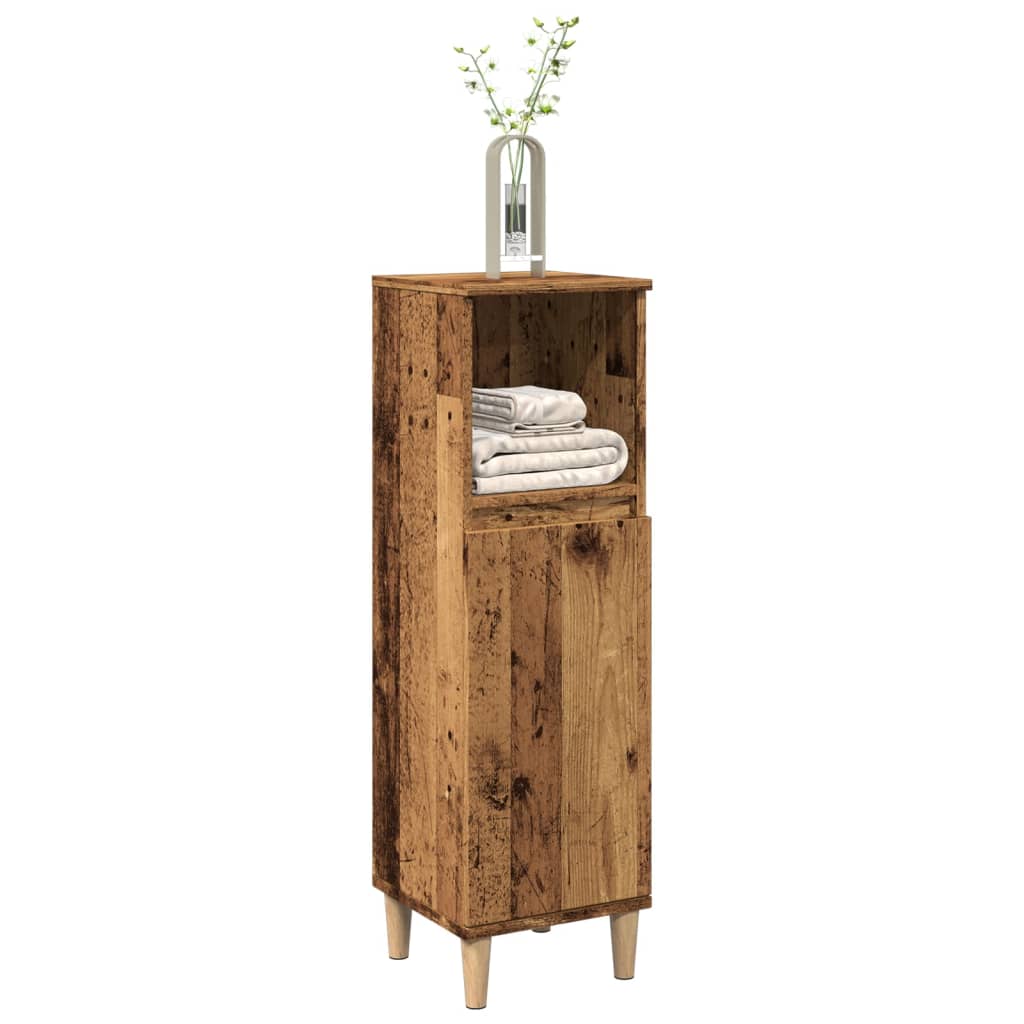 Armadietto da Bagno Legno Antico 30x30x100 cm in Truciolato