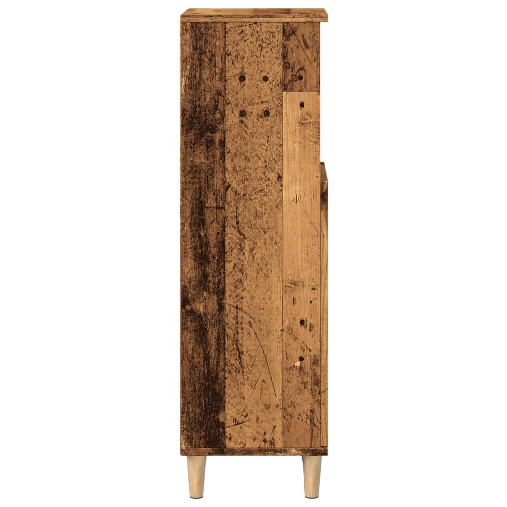 Armadietto da Bagno Legno Antico 30x30x100 cm in Truciolato