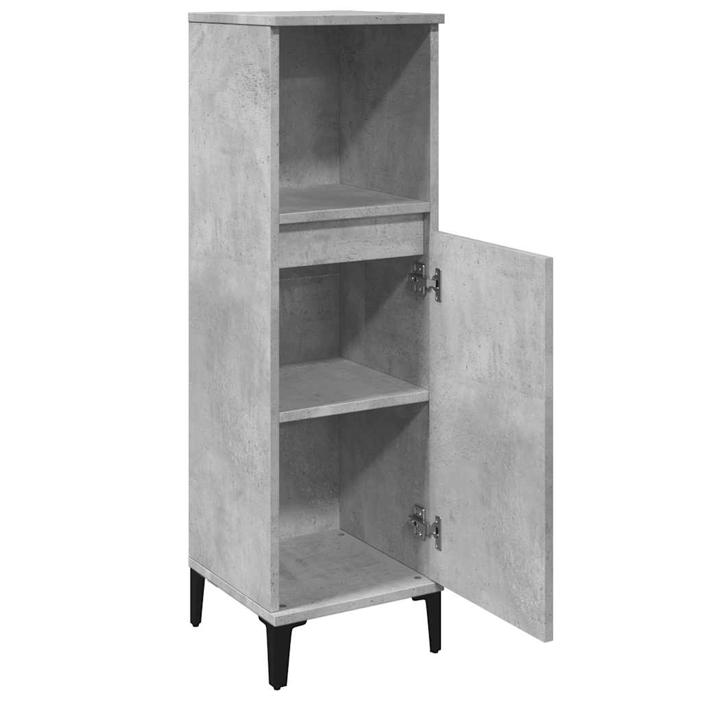 Armadietto da Bagno Grigio Cemento 30x30x100 cm in Truciolato | homemem39