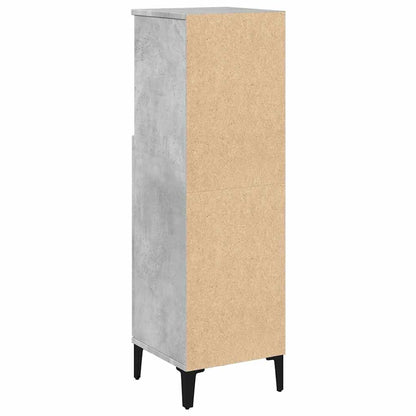 Armadietto da Bagno Grigio Cemento 30x30x100 cm in Truciolato | homemem39