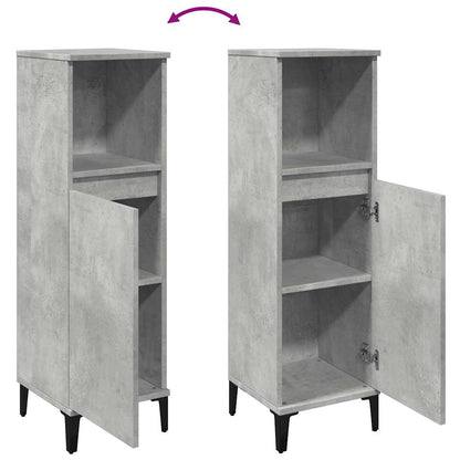 Armadietto da Bagno Grigio Cemento 30x30x100 cm in Truciolato | homemem39