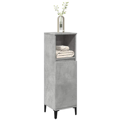 Armadietto da Bagno Grigio Cemento 30x30x100 cm in Truciolato | homemem39