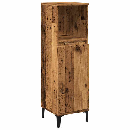 Armadietto da Bagno Legno Antico 30x30x100 cm in Truciolato | homemem39