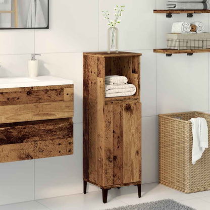 Armadietto da Bagno Legno Antico 30x30x100 cm in Truciolato | homemem39