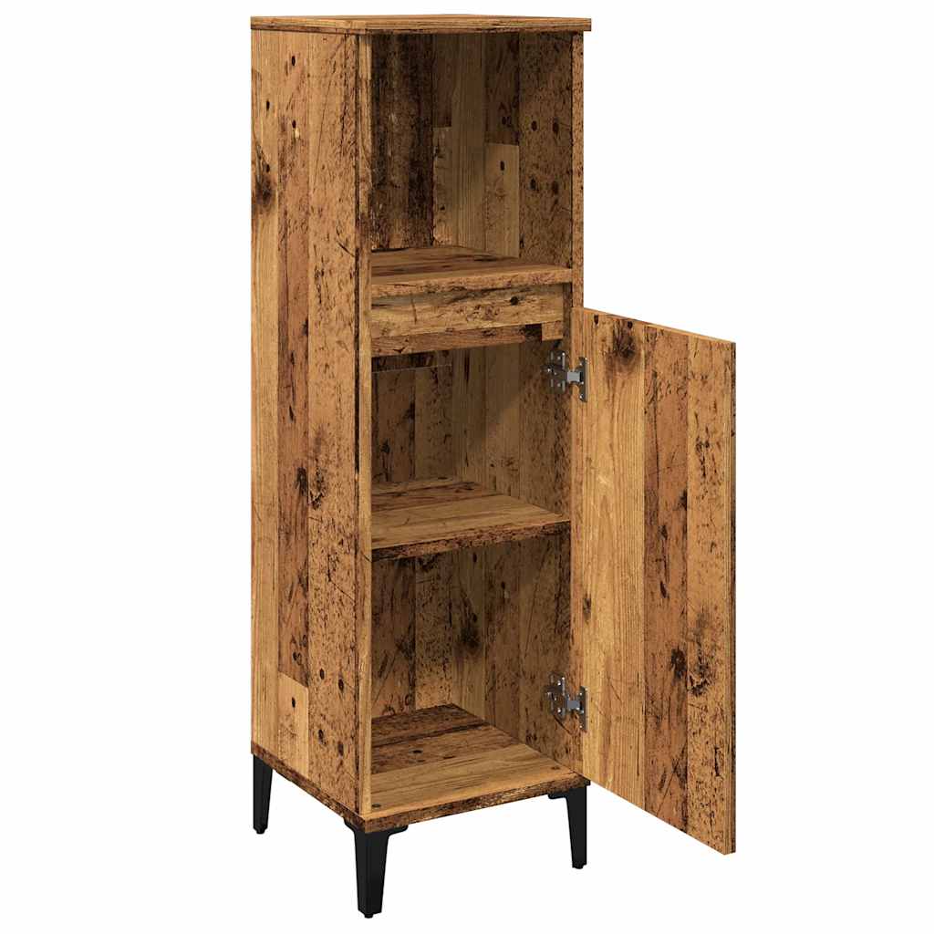 Armadietto da Bagno Legno Antico 30x30x100 cm in Truciolato | homemem39