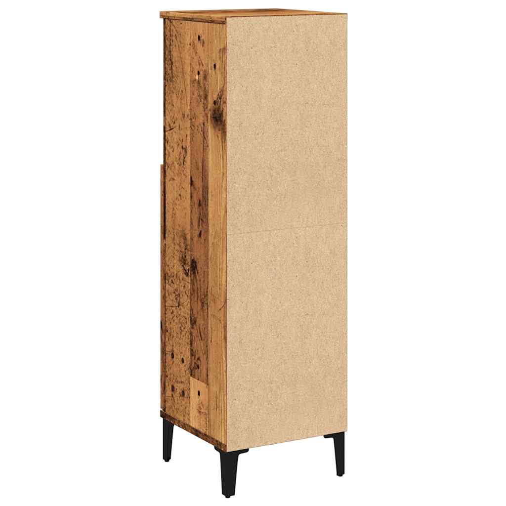 Armadietto da Bagno Legno Antico 30x30x100 cm in Truciolato | homemem39
