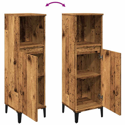 Armadietto da Bagno Legno Antico 30x30x100 cm in Truciolato | homemem39