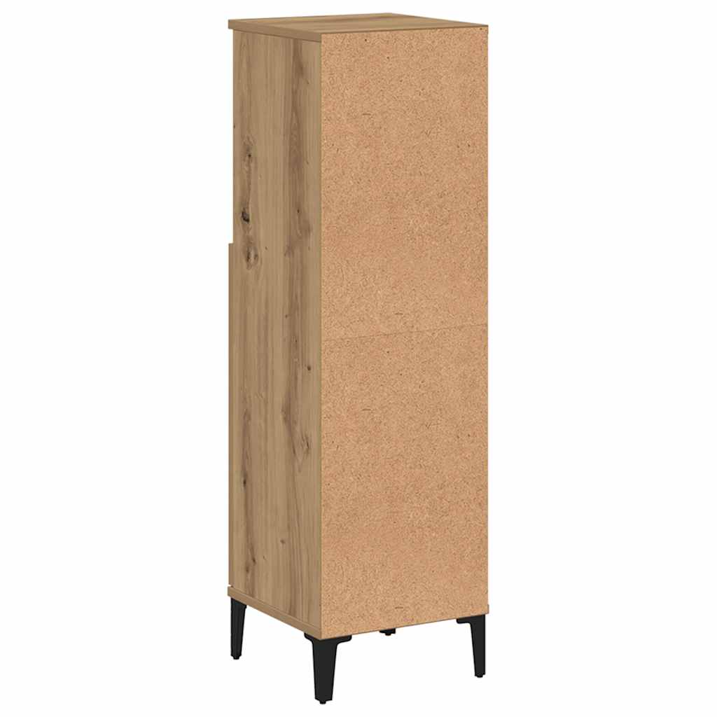 Armadietto da Bagno Rovere Artigianale 30x30x100 cm Truciolato