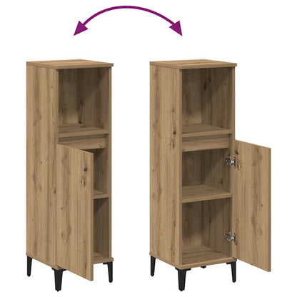 Armadietto da Bagno Rovere Artigianale 30x30x100 cm Truciolato