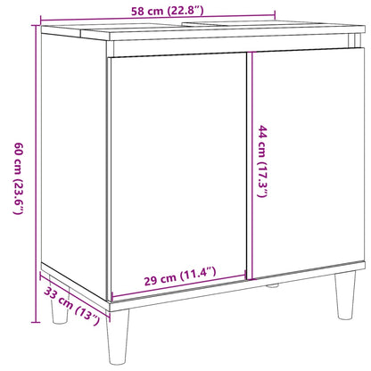 Mobile Lavabo Grigio Cemento 58x33x60 cm in Legno Multistrato | homemem39