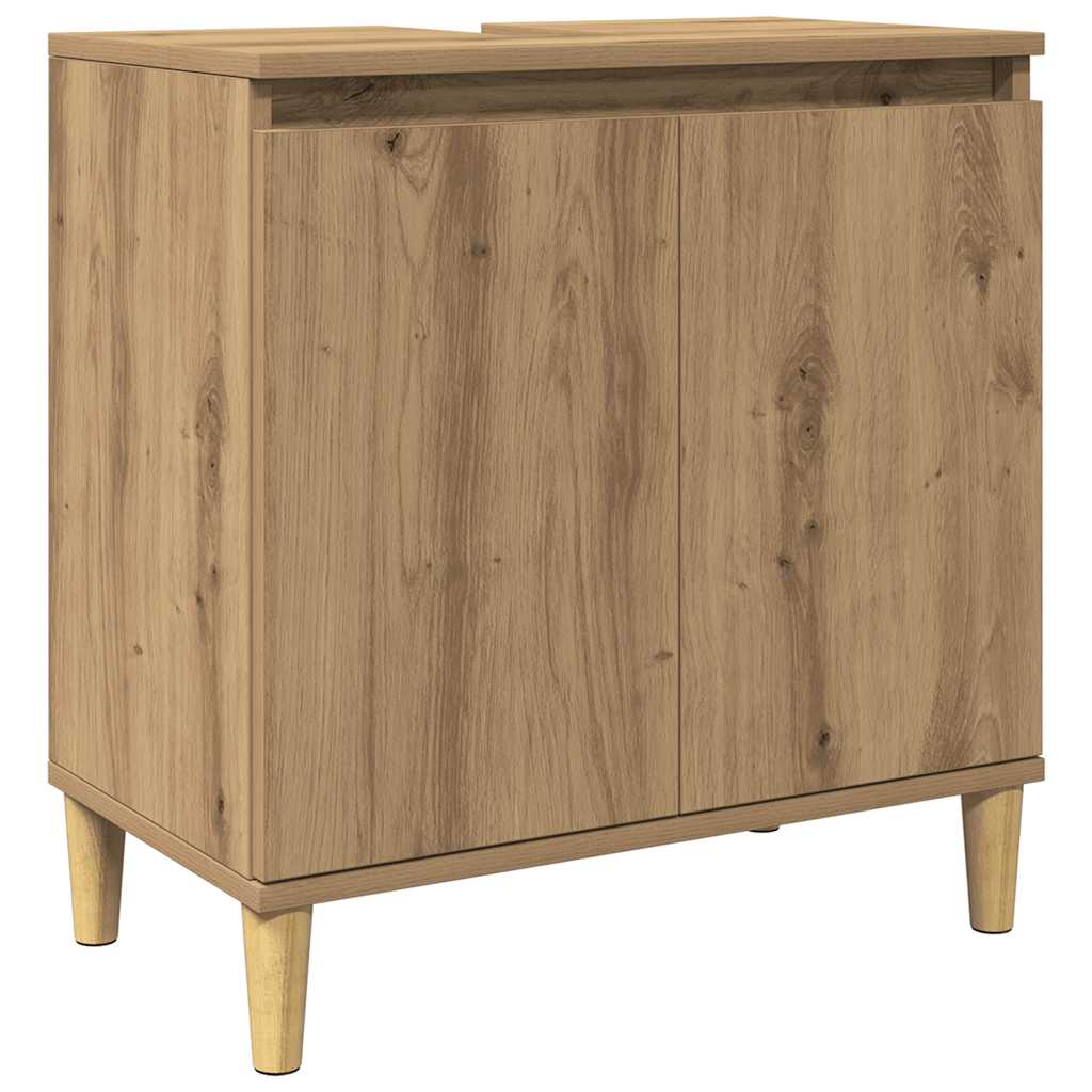 Mobile Lavabo Rovere Artigianale 58x33x60 cm Legno Multistrato