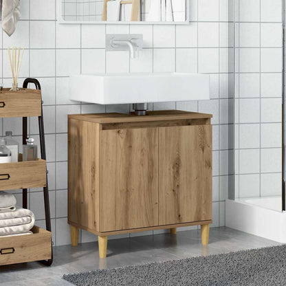 Mobile Lavabo Rovere Artigianale 58x33x60 cm Legno Multistrato