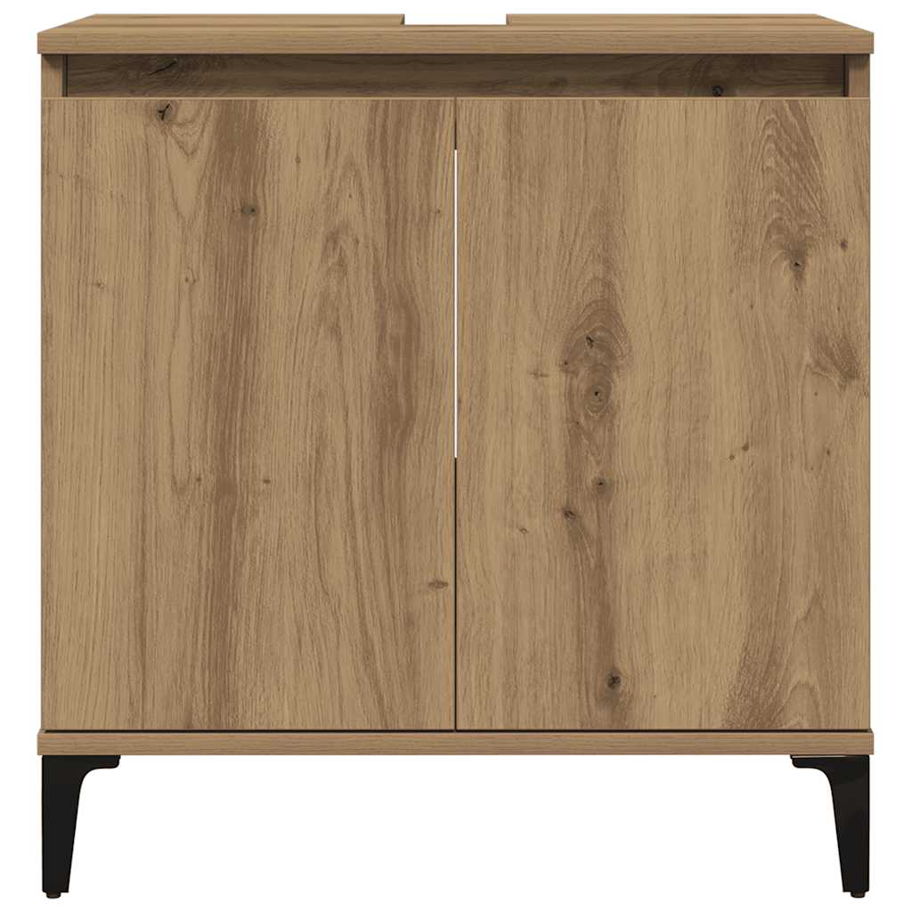 Mobile Lavabo Rovere Artigianale 58x33x60 cm Legno Multistrato