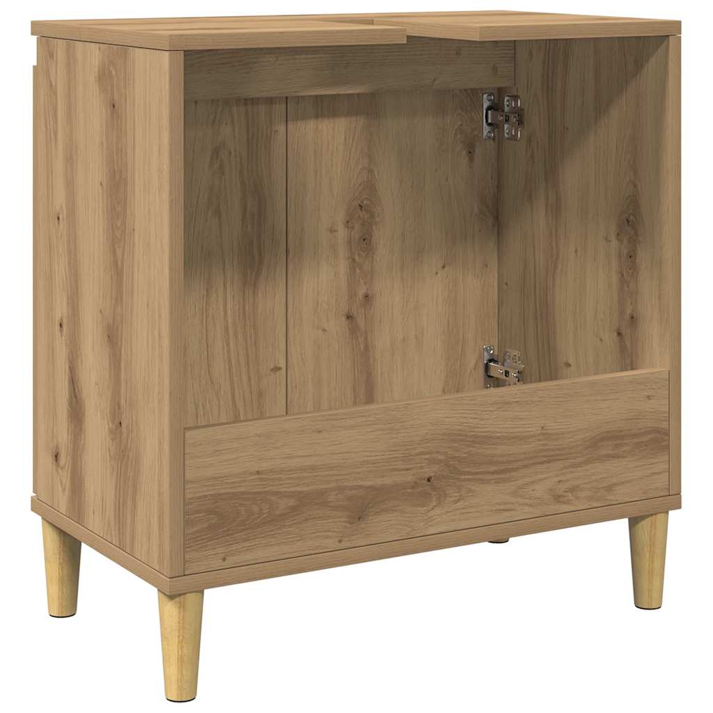 Mobile Lavabo Rovere Artigianale 58x33x60 cm Legno Multistrato