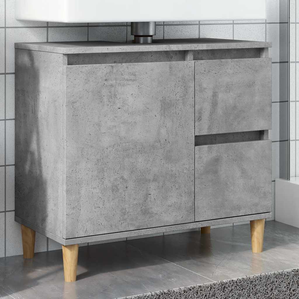 Mobile Lavabo da Bagno Grigio Rovere 65x33x60 cm in Truciolato