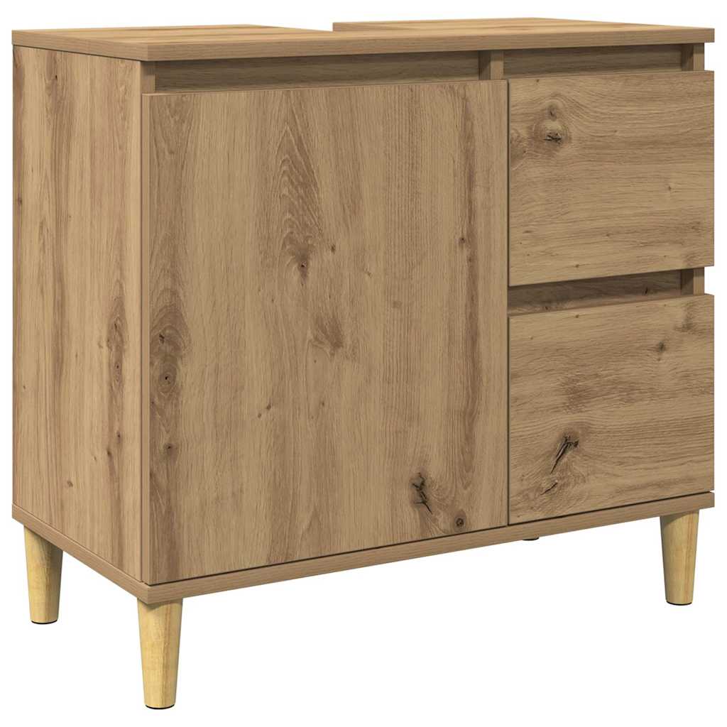 Mobile Sottolavabo Rovere Artigianale 65x33x60 cm in Truciolato