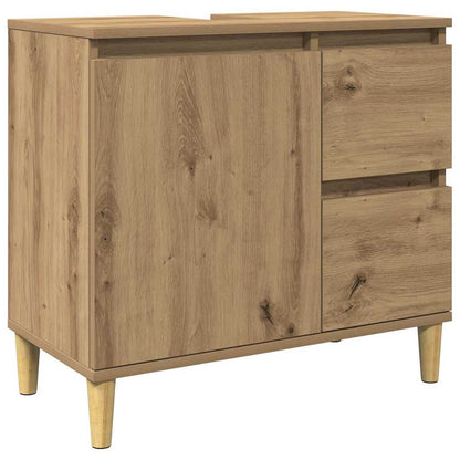 Mobile Sottolavabo Rovere Artigianale 65x33x60 cm in Truciolato