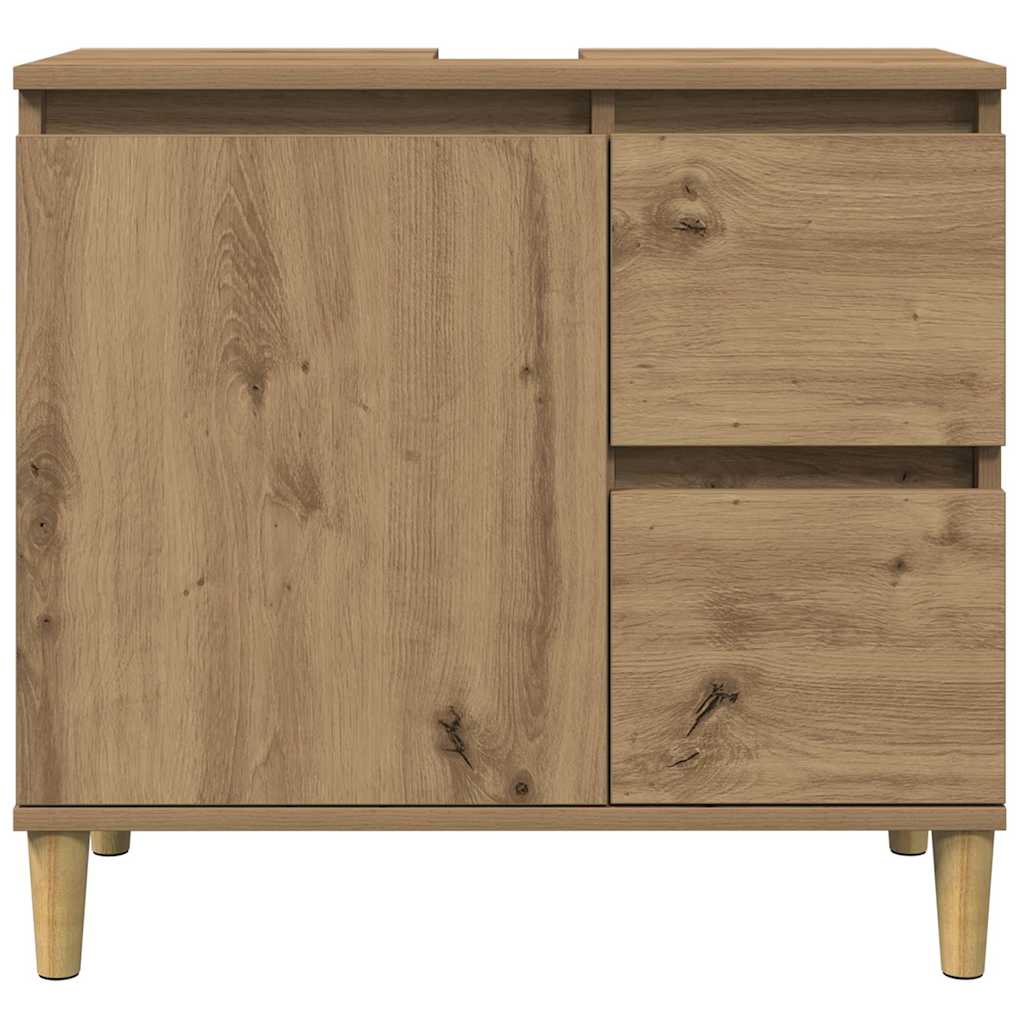 Mobile Sottolavabo Rovere Artigianale 65x33x60 cm in Truciolato
