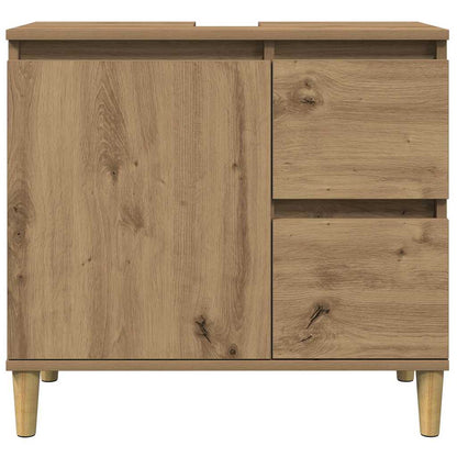 Mobile Sottolavabo Rovere Artigianale 65x33x60 cm in Truciolato