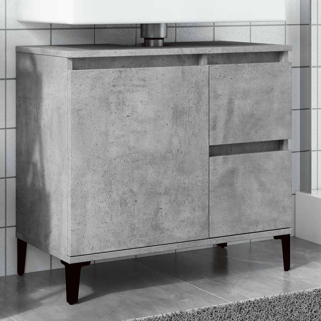 Mobile Lavabo da Bagno Grigio Rovere 65x33x60cm in Truciolato