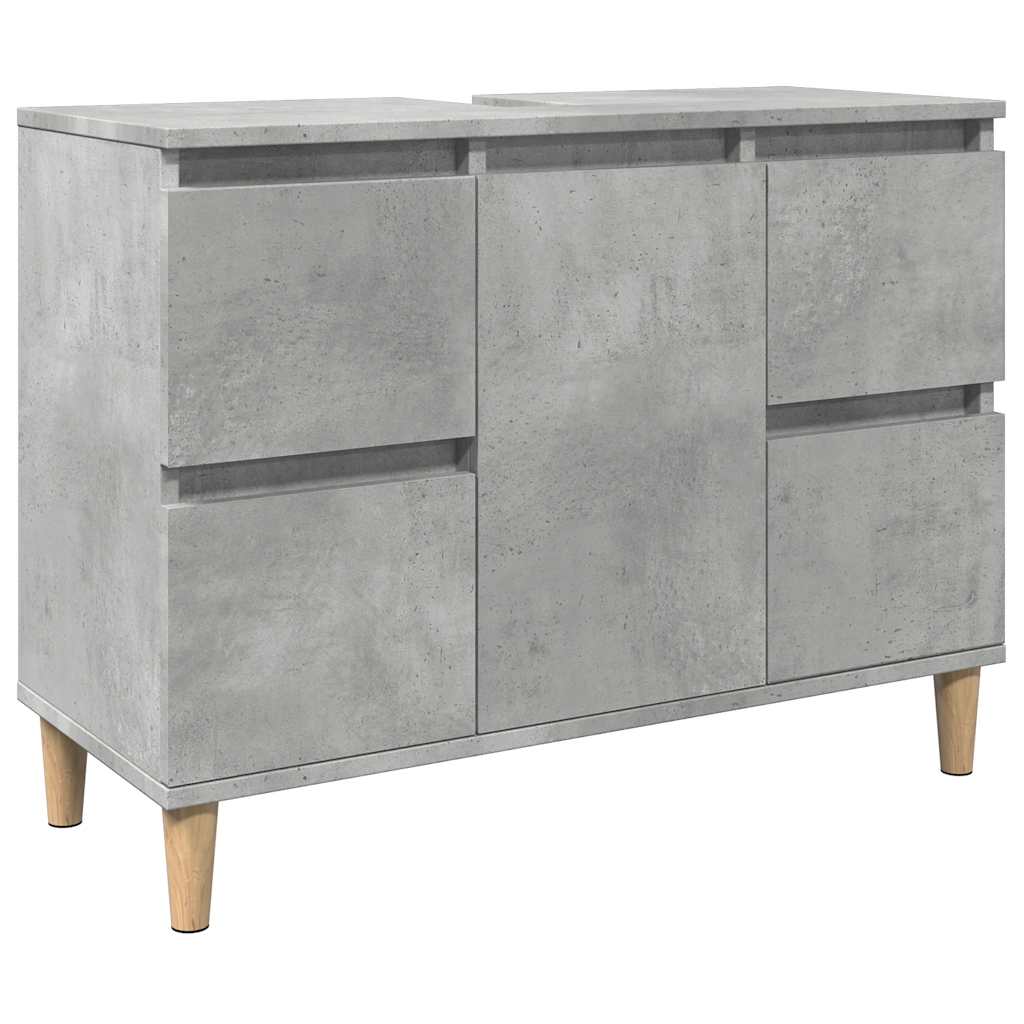 Mobile Lavabo Grigio Cemento 80x33x60 cm in Legno Multistrato
