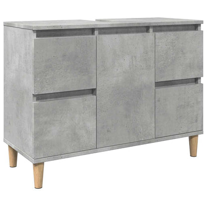 Mobile Lavabo Grigio Cemento 80x33x60 cm in Legno Multistrato