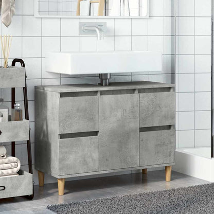 Mobile Lavabo Grigio Cemento 80x33x60 cm in Legno Multistrato