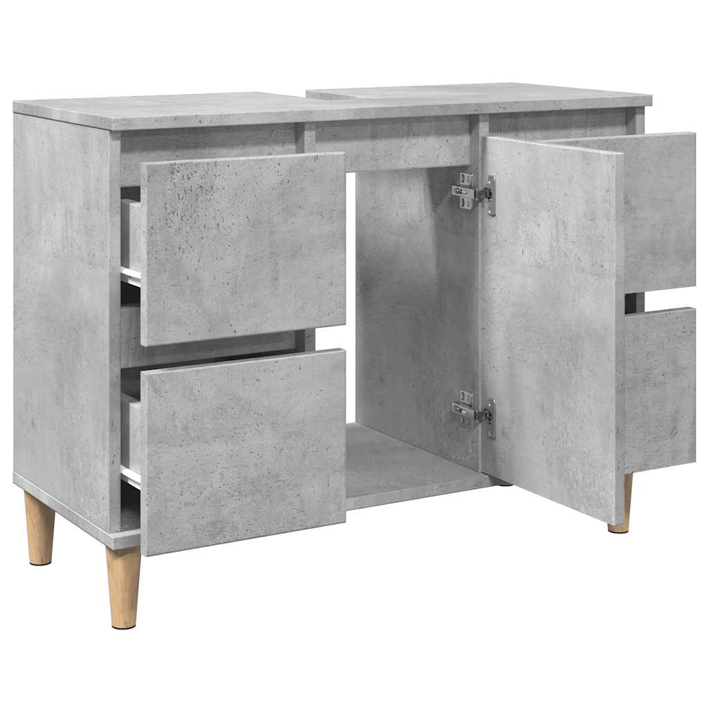 Mobile Lavabo Grigio Cemento 80x33x60 cm in Legno Multistrato