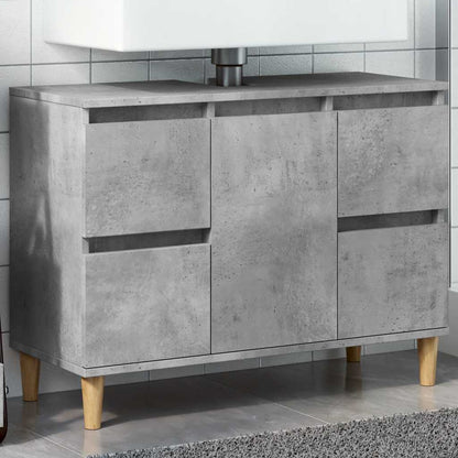 Mobile Lavabo Grigio Cemento 80x33x60 cm in Legno Multistrato