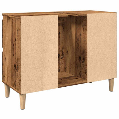 Mobile Lavabo Legno Antico 80x33x60 cm in Legno Multistrato - homemem39