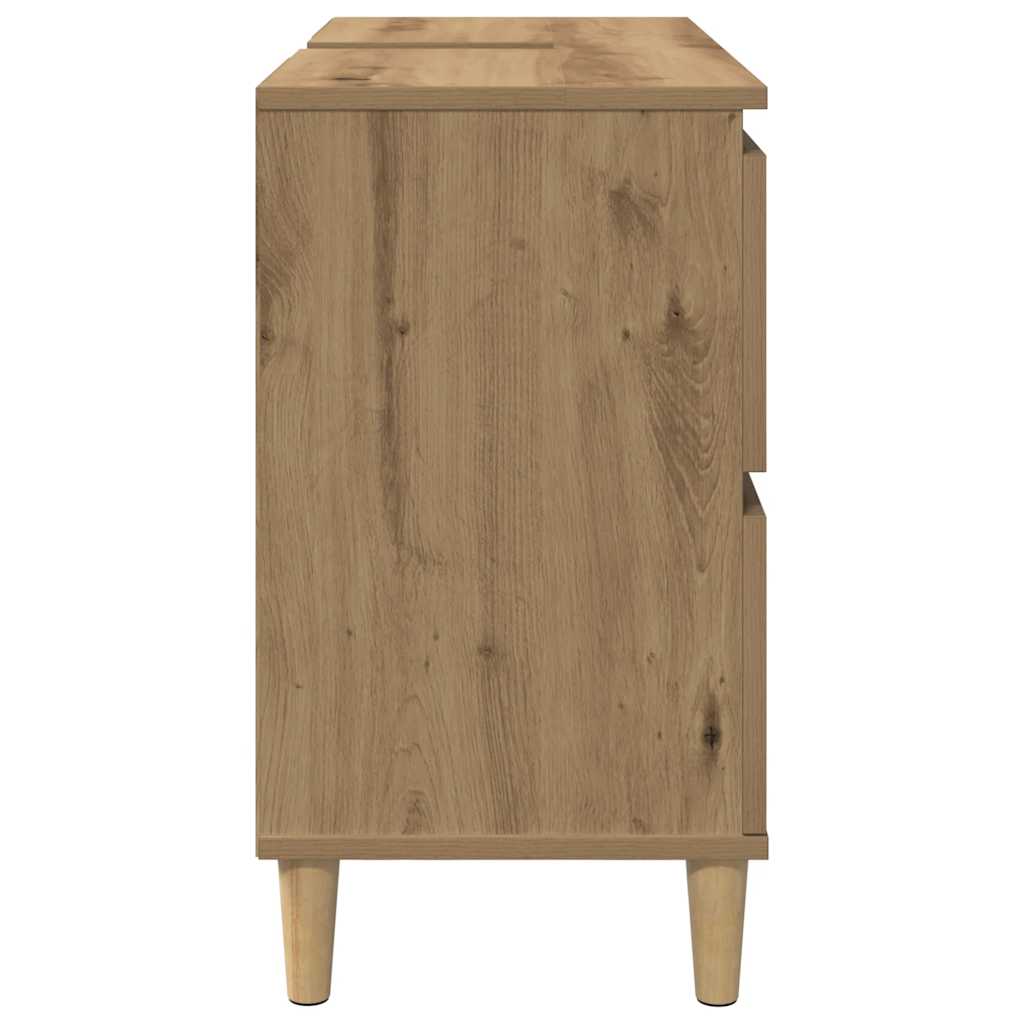 Mobile Lavabo Rovere Artigianale 80x33x60 cm Legno Multistrato | homemem39