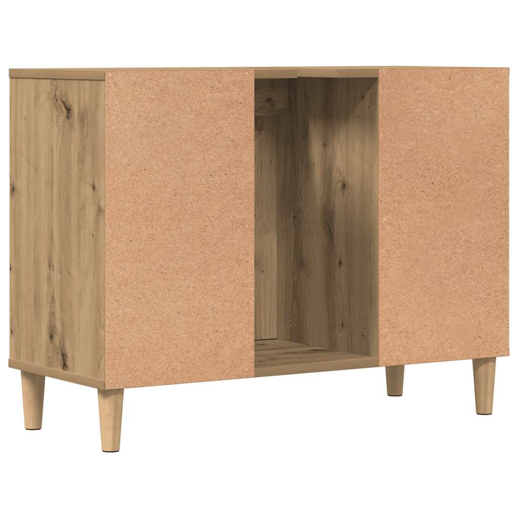 Mobile Lavabo Rovere Artigianale 80x33x60 cm Legno Multistrato