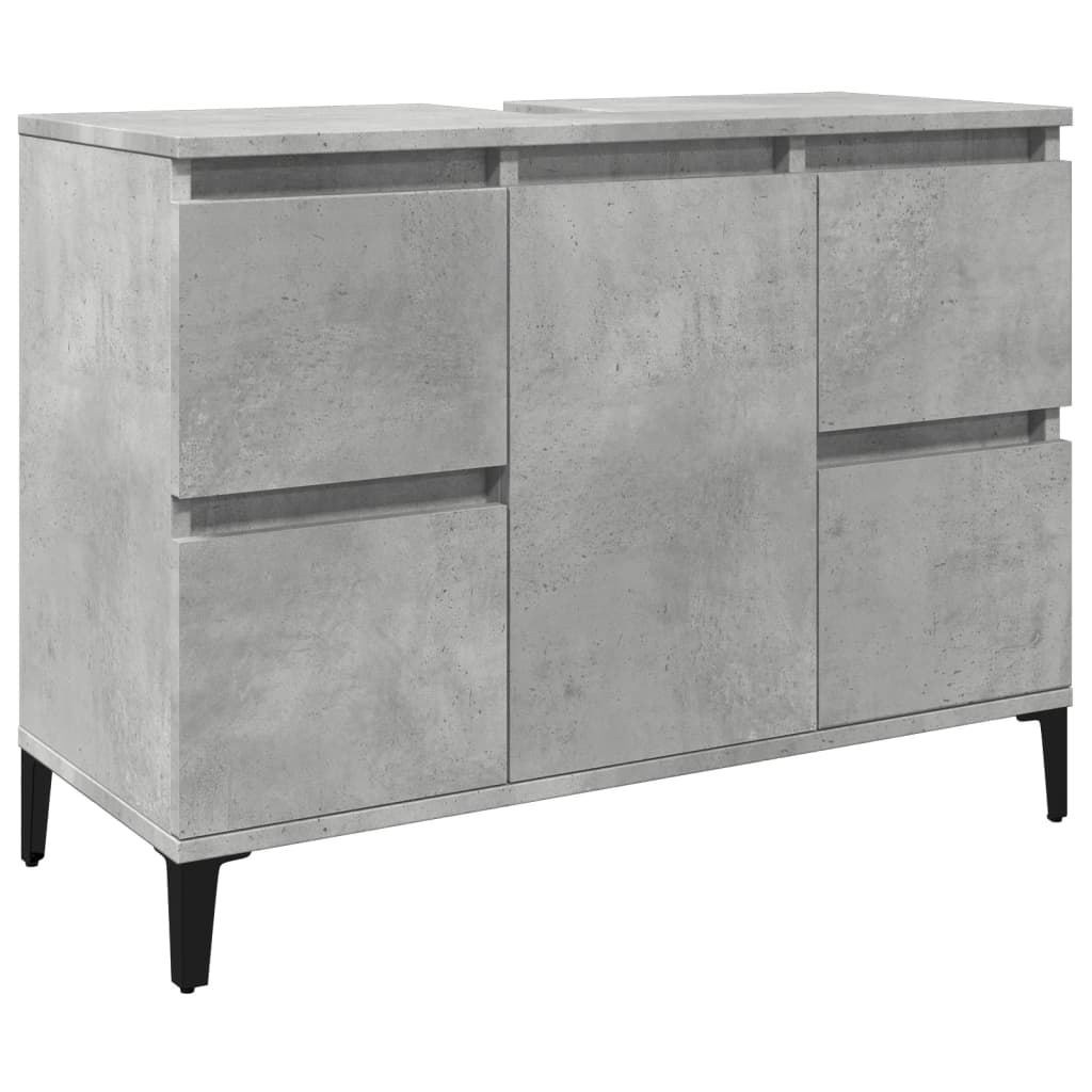 Mobile Lavabo Grigio Cemento 80x33x60 cm in Legno Multistrato