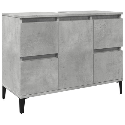 Mobile Lavabo Grigio Cemento 80x33x60 cm in Legno Multistrato