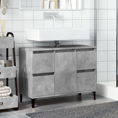Mobile Lavabo Grigio Cemento 80x33x60 cm in Legno Multistrato