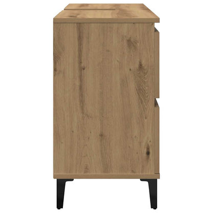Mobile Lavabo Rovere Artigianale 80x33x60 cm Legno Multistrato