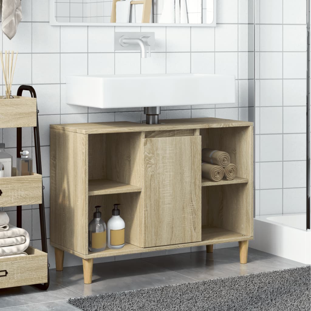 Mobile da Bagno Rovere Sonoma 80x33x60 cm in Legno Multistrato